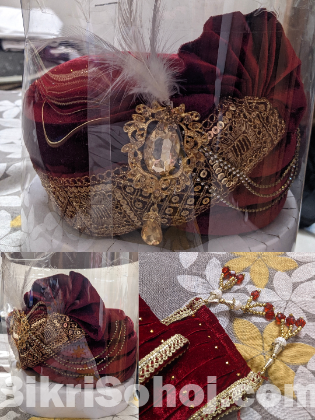 রয়্যাল মেরুন শেরওয়ানি সু্ট সেট ৬ পিস